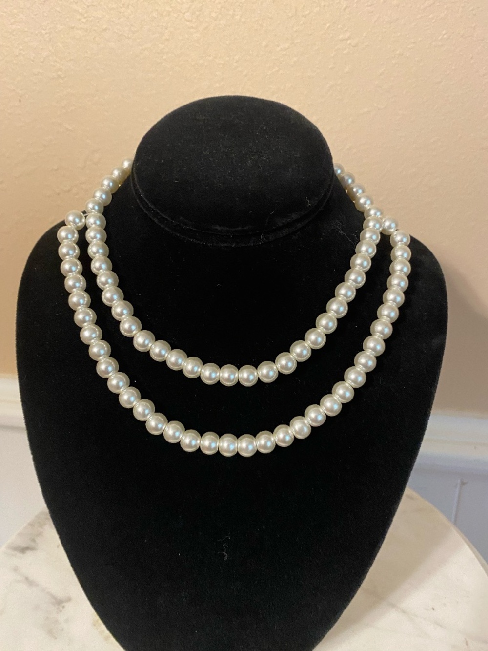 double strand of costume pearls